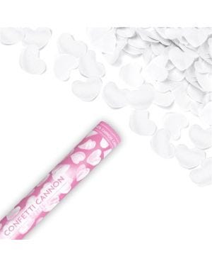 White Hearts Confetti Cannon - 60cm