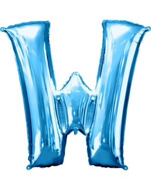 Blue Letter W Balloon - 34&quot; Foil