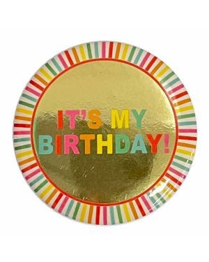 It&#039;s My Birthday Gold Badge - 6cm