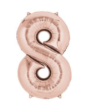 Rose Gold Foil Number Balloons - 34&quot;