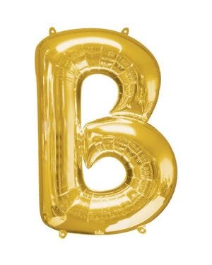 Gold Letter B Balloon - 34&quot; Foil