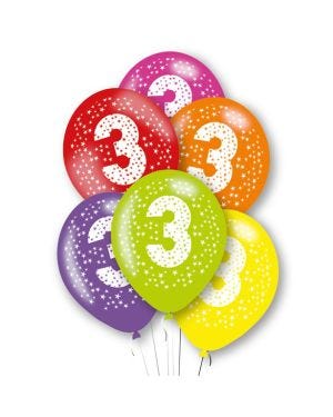 Age 3 Latex Balloons - 11&quot; (6pk)