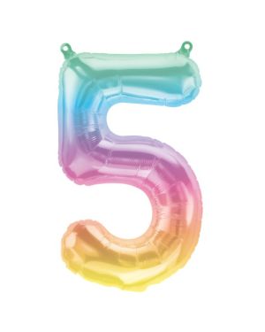 Pastel Ombre Number Balloons - 16&quot; Air Fill