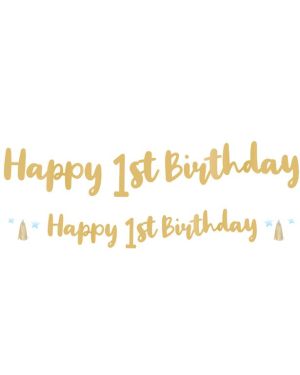 1st Birthday Blue Letter Banner - 1.8m