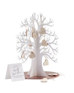 Beautiful Botanics Wooden Wishing Tree Guest Book