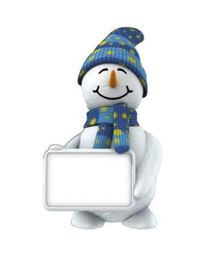 Life Size Snowman with Sign - 182cm x 100cm