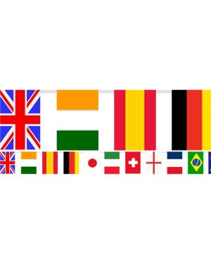 Multi Nations Flags Plastic Bunting - 7m