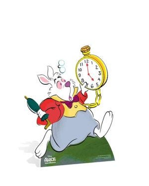 Mini  White Rabbit Cardboard Cutout - 77cm x  54cm