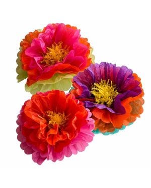 Diwali Fluffy Flower Décor Table Decorations (3pk)
