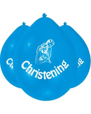 Christening Blue Balloons - 9&#039;&#039; Latex (10pk)
