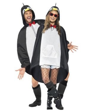 Penguin Party Poncho - Adult Costume