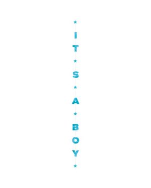 Its A Boy Glittery Balloon Tail - 1.8m