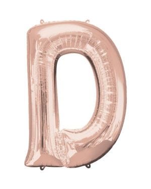 Rose Gold Letter D Balloon - 34 Foil