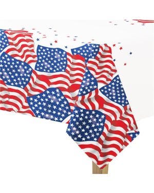 American Flag Plastic Table Cover -1.37m x 2.13m