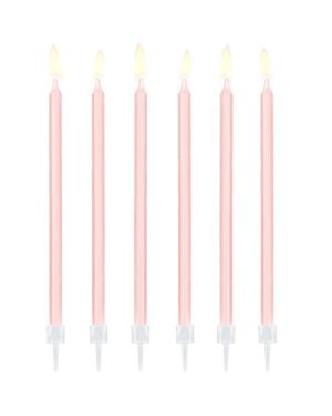 Light Pink Tall Candles - 14cm (12pk)