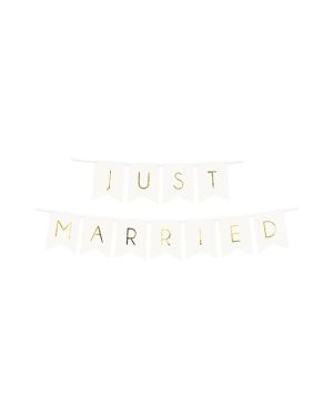 White Just Married Bunting - 1.5m