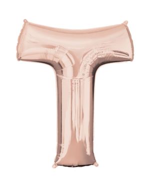 Rose Gold Letter T Balloon - 34 Foil