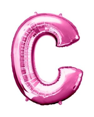 Pink Letter C Balloon - 34&quot; Foil