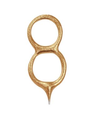 Gold Sparkler Number 8 Candle - 17.8cm