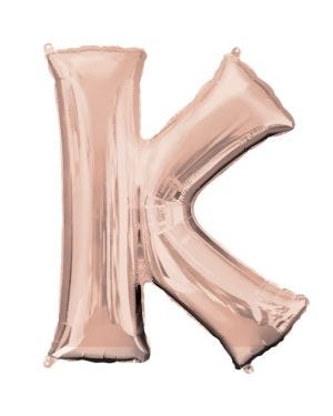 Rose Gold Letter K Air Filled Balloon - 16&quot; Foil