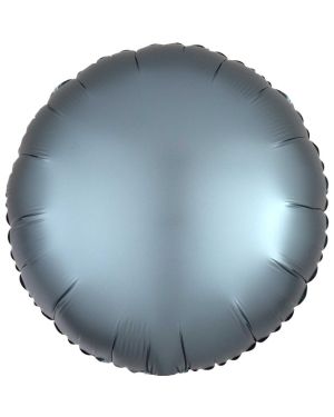 Steel Blue Satin Luxe Circle Foil Balloon - 18&quot;