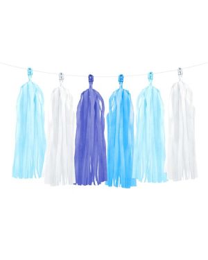 Blue Mix Tassel Garland Decoration - 1.5m