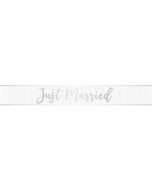 Just Married Silver Foil Banner