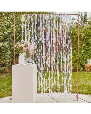 White Leaf Ribbon Backdrop