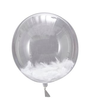 Beautiful Botanics White Feather Filled Orb Balloons - 18&quot; (3pk)
