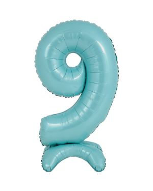 Pastel Blue Standing Number Balloons - 25&quot; Air Fill