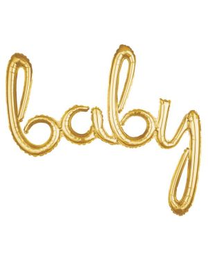 Gold Baby Phrase Balloon - 39&quot; Foil