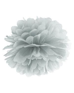 Silver Pom Pom Decoration - 25cm