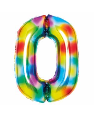 Rainbow Foil Number Balloon - 34&quot;