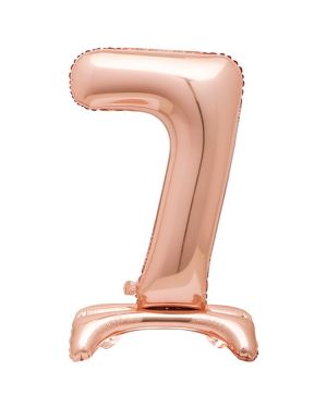 Rose Gold Standing Number Balloons - 30&quot; Air Fill