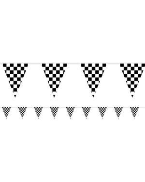 Checkered Race Flag Plastic Bunting - 3.7m
