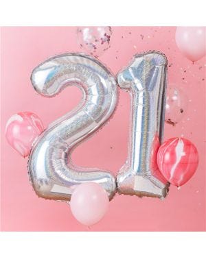 Age 21 Iridescent Balloon Kit (Foil Balloons)