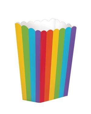 Small Rainbow Popcorn Boxes - 13cm (5pk)