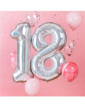 Age 18 Iridescent Balloon Kit (Foil Balloons)