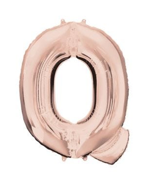 Rose Gold Letter Q Air Filled Balloon - 16&quot; Foil