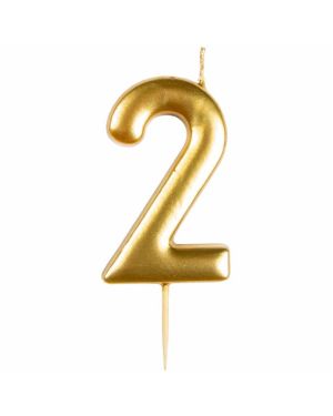 Number 2 Gold Candle