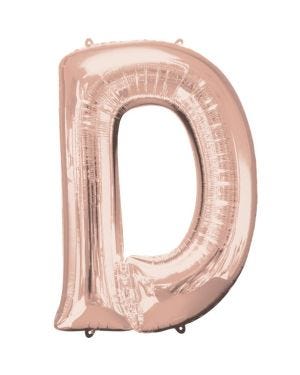 Rose Gold Letter D Air Filled Balloon - 16&quot; Foil