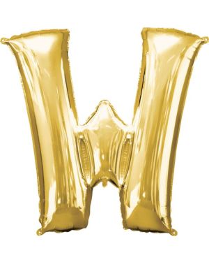 Gold Letter W Balloon - 16&quot; Foil