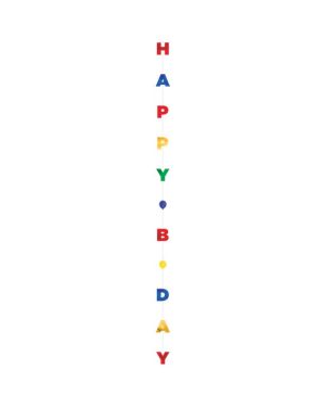 Happy Birthday Glittery Balloon Tail - 1.8m
