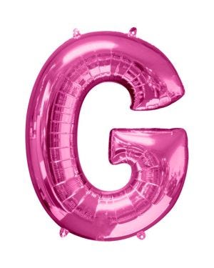 Pink Letter G Balloon - 34&quot; Foil