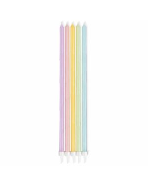 Pastel Assorted Tall Candles - 16cm (10pk)