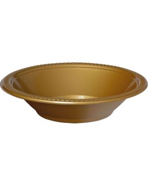Gold Plastic Bowls - 355ml (20pk)