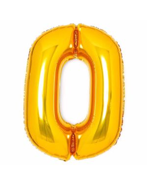 Number 0 Gold Foil Balloon - 34&quot;