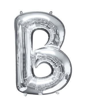 Silver Letter B Balloon - 34&quot; Foil