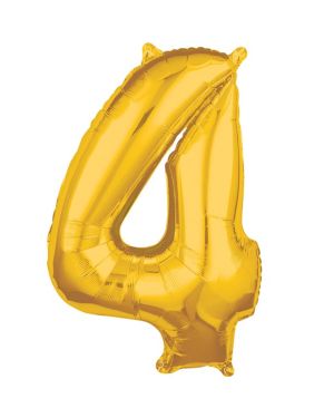 Gold Number 4 Balloon - 26&quot; Foil