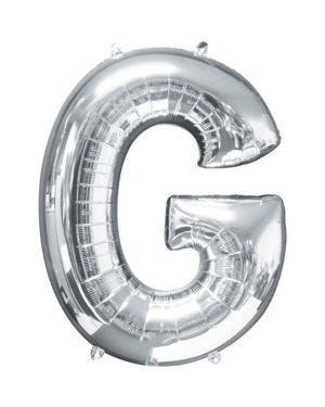 Silver Letter G Balloon - 34&quot; Foil